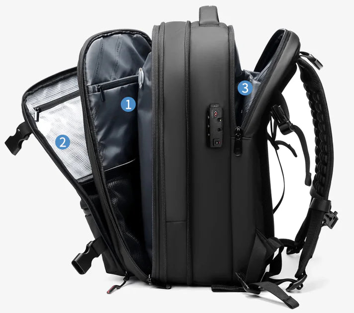 56-75L Travel Compression Backpack +Blue