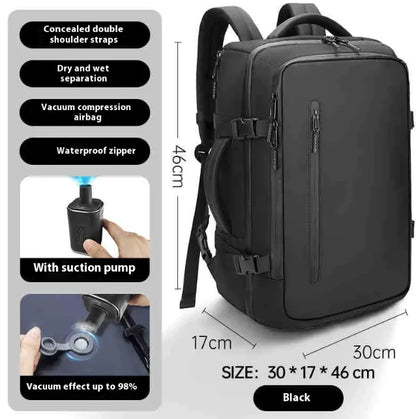 50L Vacuum Travel Backpack BLK